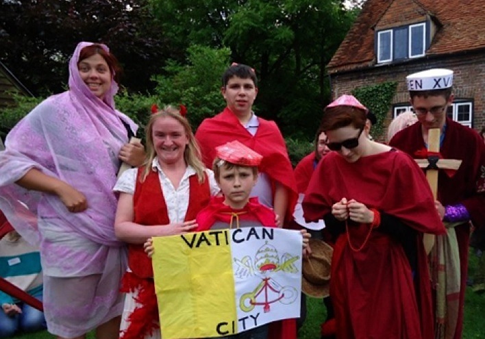 The Vatican City team including Kristina Agur – far left and Sam Barton – far right.