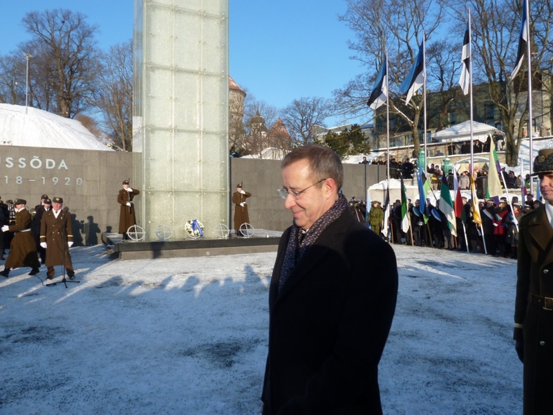 Toomas Hendrik Ilves Tallinnas vabaduse väljakul. Foto: Ülo Isberg