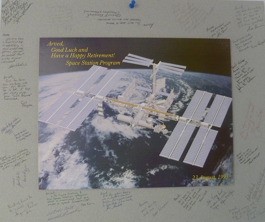 Photo of Space Station as gift to Arved Plaks upon his retiring. Photo: Arved Plaks' archive.