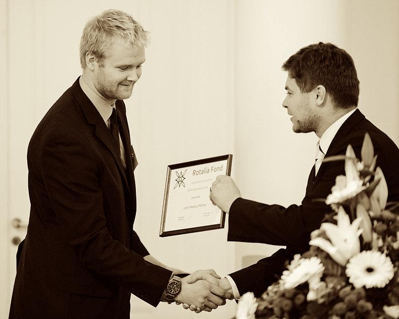 Aktusel pälvis Markus Põldma Rotalia tegevliikme stipendiumi.
