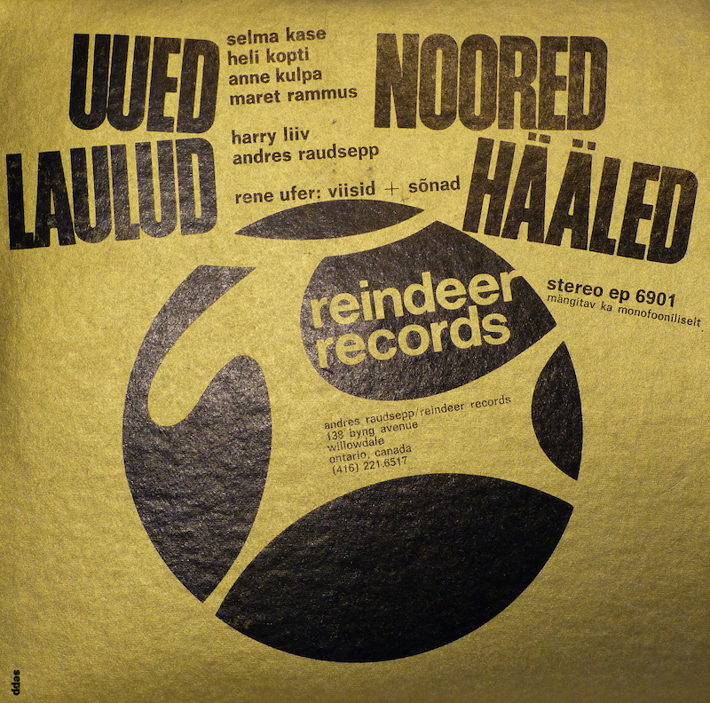 One of many Estonian Christmas recordings produced during the exile years. This one is a rarity, a 7" stereo extended play (ep) produced in 1969. Cover and logo by Peeter Sepp, it launched the ,,Reindeer" label for a limited number of Estonian LPs (1969 - 1976) - photo by Andres Raudsepp
