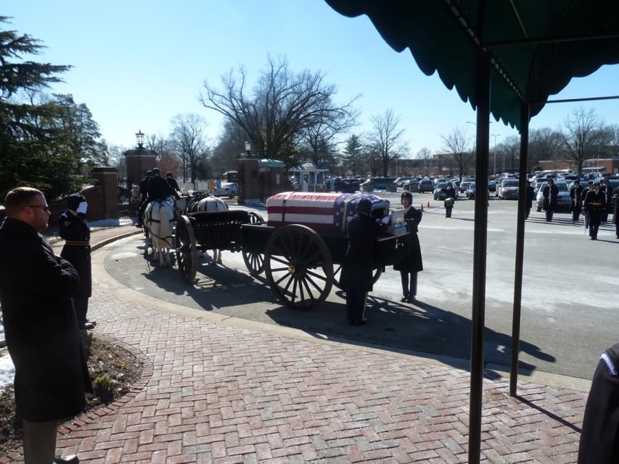 Part of Military Ceremony outside of Arlington Chapel.