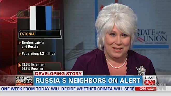 Marina Kaljurand CNN eetris - foto: CNN video ekraanitõmmis