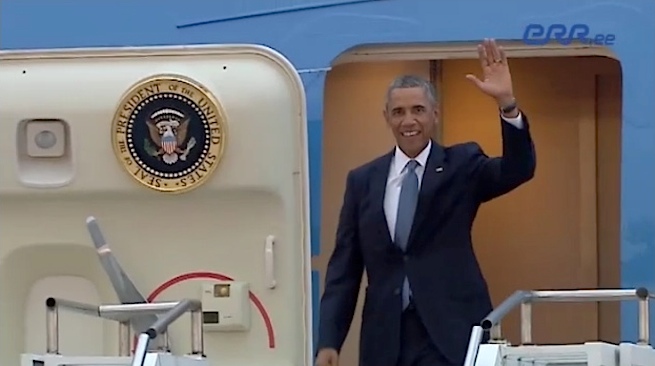 President Barack Obama saabumine Tallinna - ERR video ekraanitõmmis
