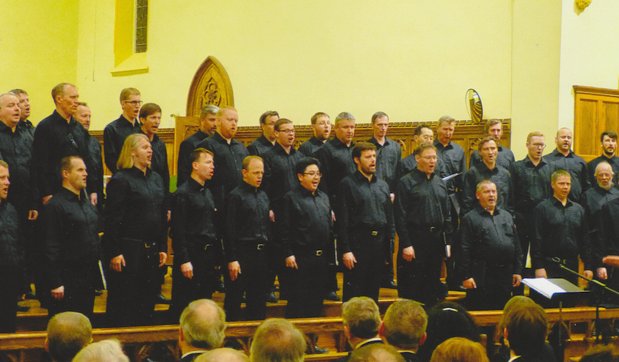 The final encore at the famous Peterborough concert (All Saints Anglican) on May 24 by the Estonian National Male Choir (RAM) was the 100-year old “Meeste laul” (In Praise of Men) by Miina Härma. The rousing song evoked memories of concerts by Toronto’s Estonian Male Choir 50-60 years ago. Photo by Andres Raudsepp