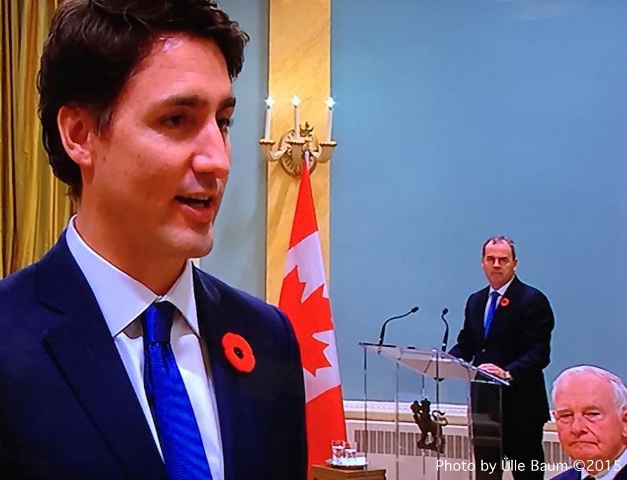 Justin Trudeau ametisse vannutamise tseremoonial - foto: Ülle Baum ©2015