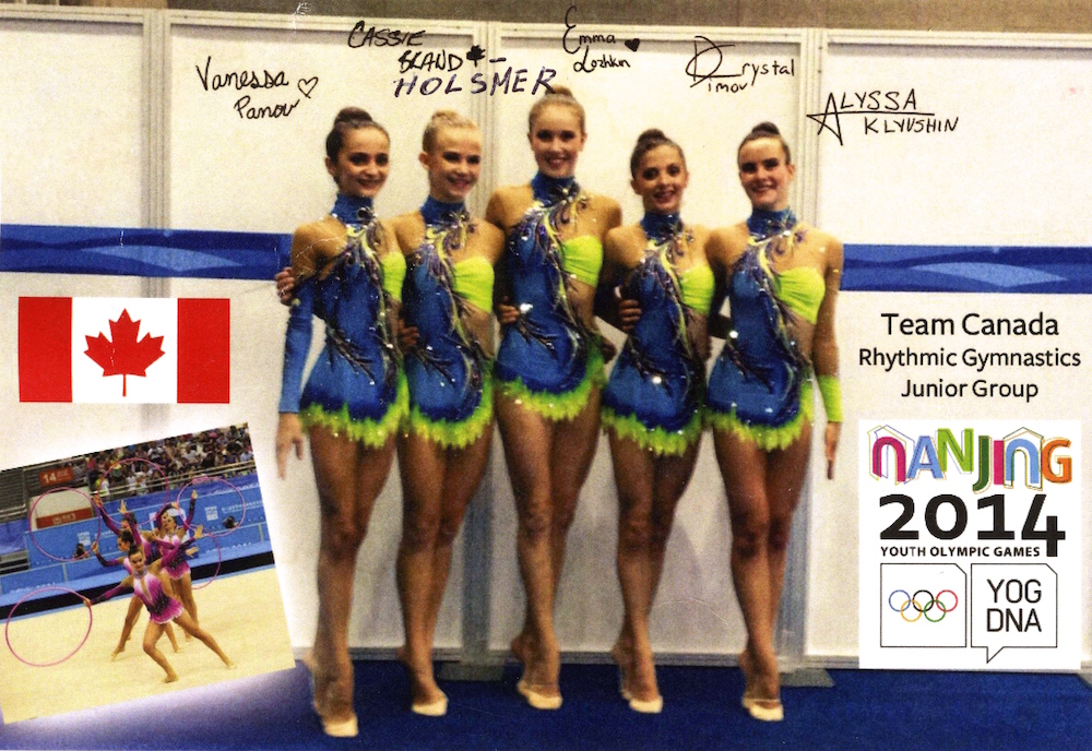 Kalevi võimlejad Hiinas, 2014.a. Youth Olympic Games. Foto: Evelyn Koopi arhiivist