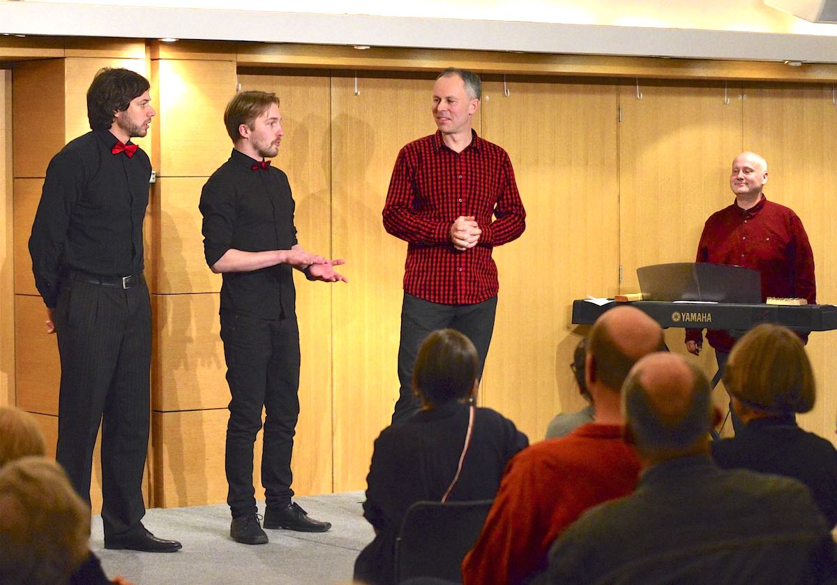 Improteater IMPEERIUM näitlejad Maarius Pärn, Rauno Kaibiainen, Erki Aule ja Tarvo Krall - foto: Peeter Põldre (2017)