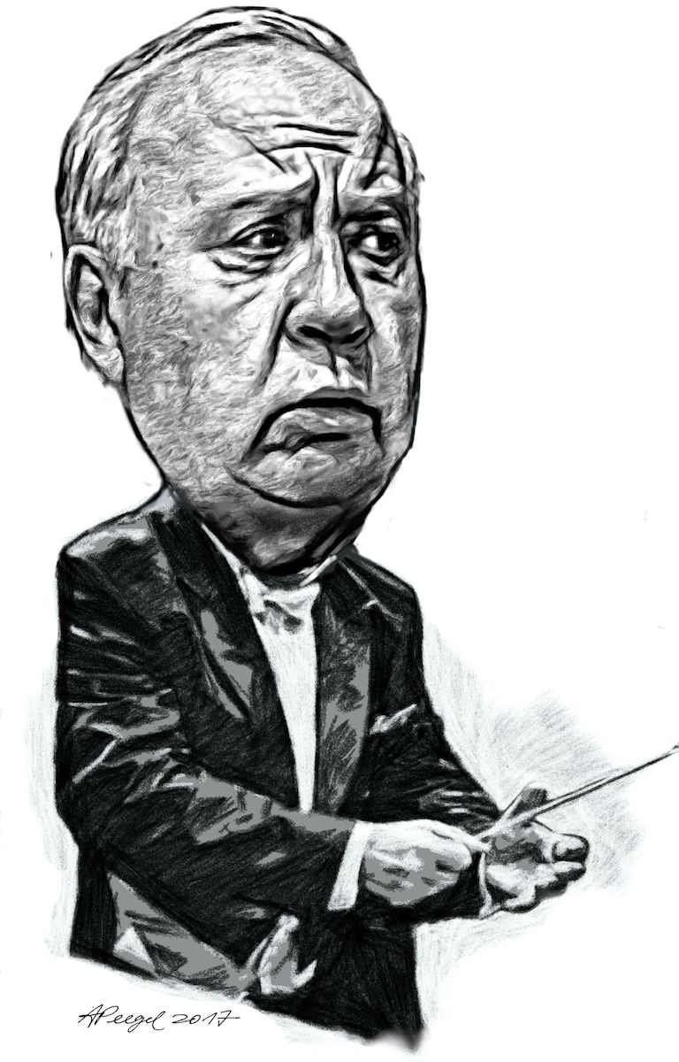 Neeme Järvi. Illustratsioon: Andrus Peegel (2017)