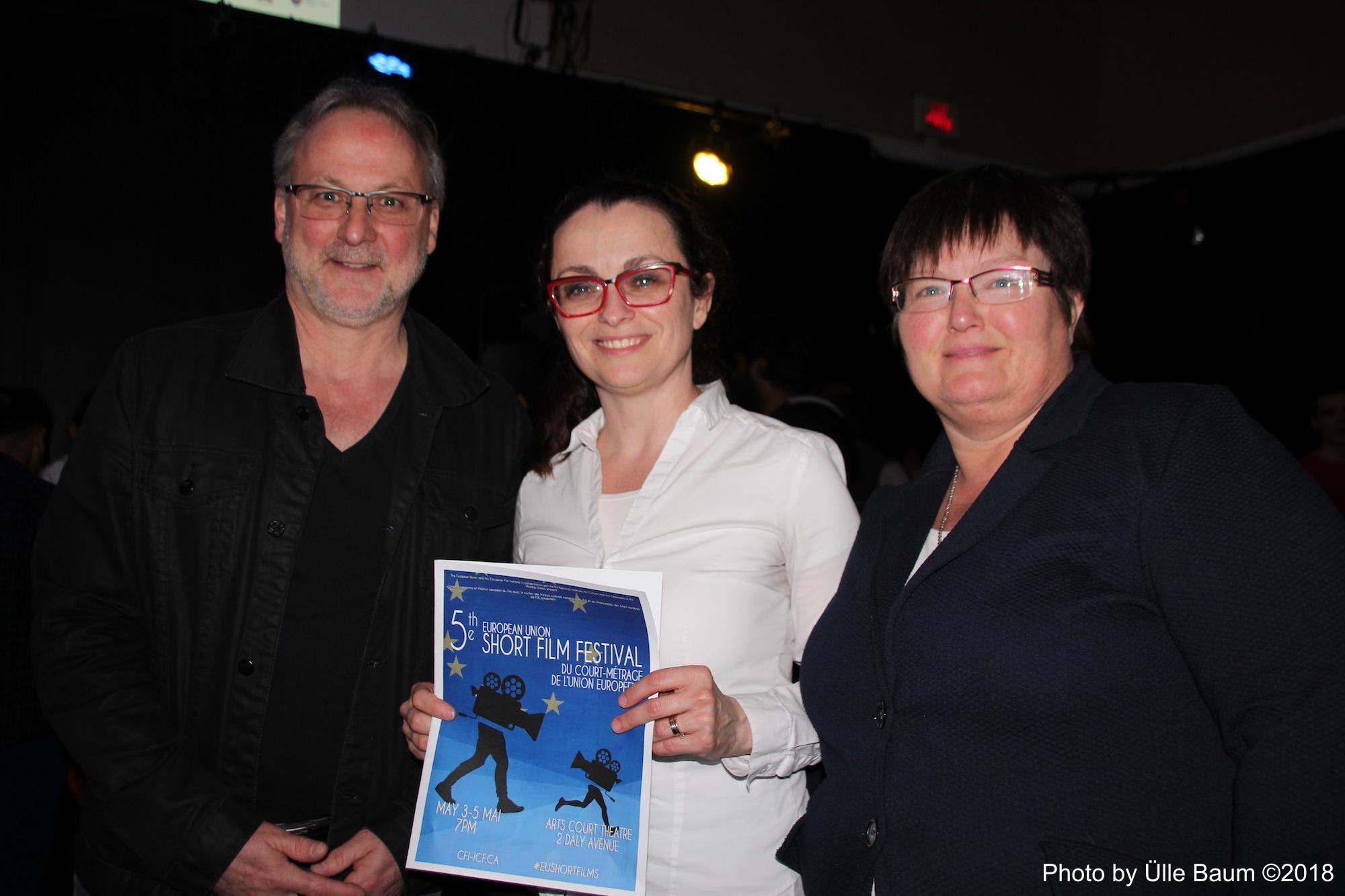 Vasakult: Tom McSorley, Executive Director, Canadian Film Institute, Diodora Bucur, Delegation of European Union to Canada, Press Officer ja Claudia Ringwald, Communication and Culture Attachée, Embassy of Germany. Foto: Ülle Baum ©2018