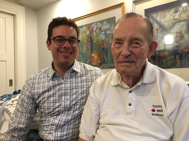 Edgar Marten and his grandson Eric Sehr, who is an Estonian House board member (2018)