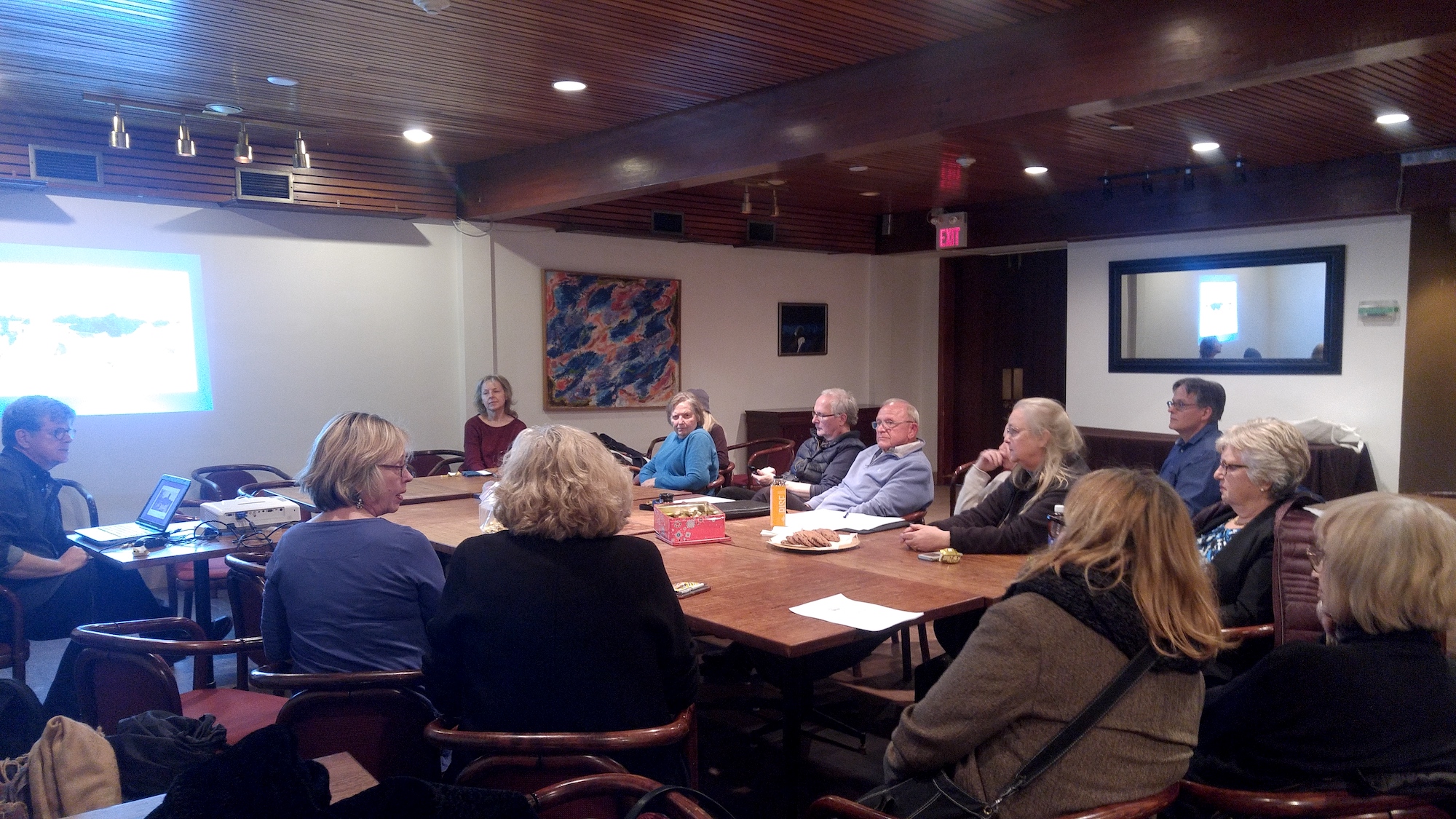 The International Estonian Centre project team meets with representatives from community groups to report back on and discuss design details. (2019)