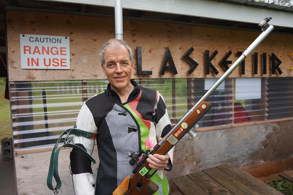 Mart Klepp with his .22 match rifle. Photo: Margus Jukkum (2021)