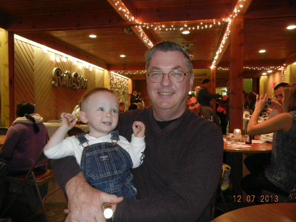 Peeter Saar with grandson Ryan, at the Jõululaat (Christmas Market) in the BEH clubroom Kuld Lõvi.