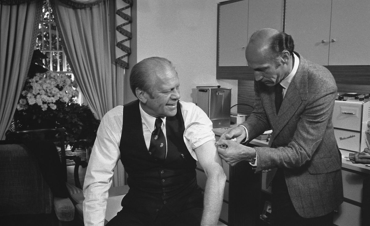 U.S. President Gerald Ford receiving his vaccine for the swine flu. - www.wikipedia.org