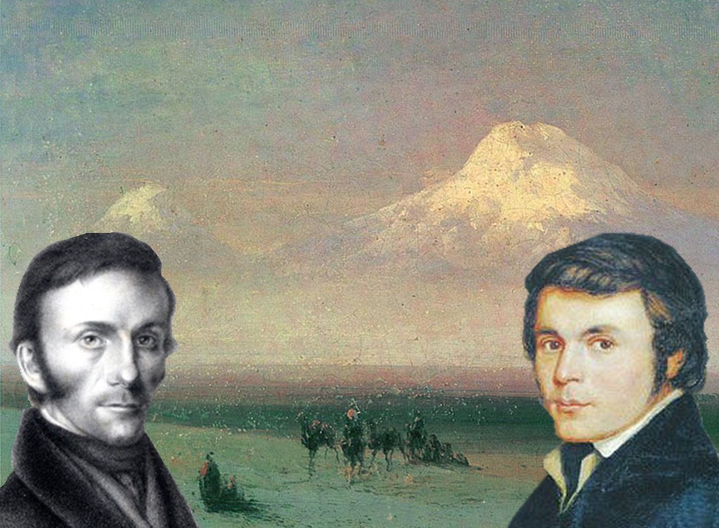 Friedrich Parrot, Khachatur Abovian, and Mount Ararat. Photo: aratherat.com