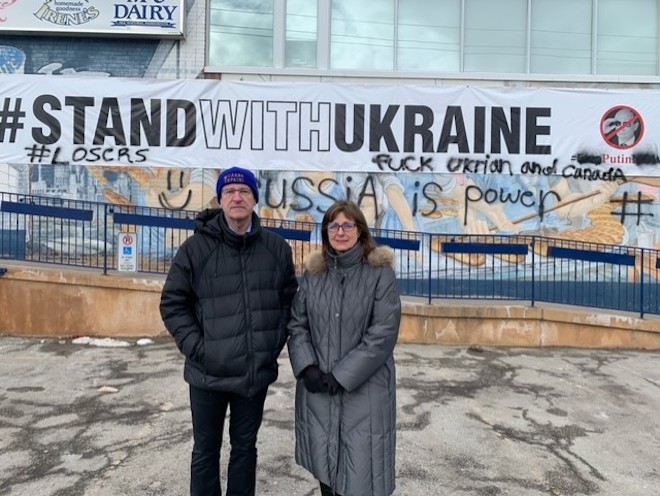 UCC President Alexandra Chyczij visits Future Bakery in solidarity with Mr. Wrzesnewskyj.