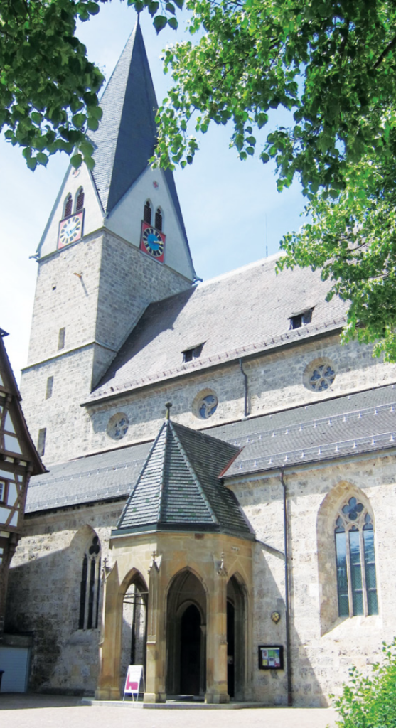 Geislingen’s Evangelische Stadtkirche,
a Reformation-era Gothic
church where the camp’s eight
Estonian Lutheran pastors, includ-
ing the writer’s father, Bishop Karl
Raudsepp, held weekly church
services in rotation