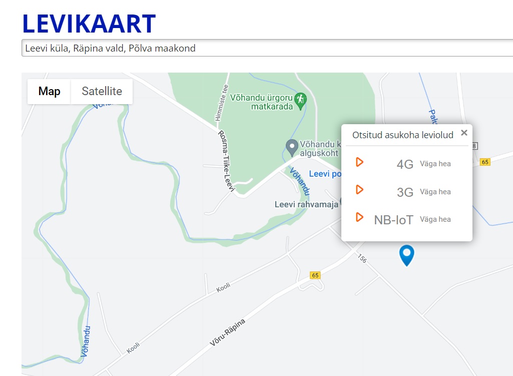 Mobiili/operaator Elisa (soome tele/kommunikatsiooni/ettevõte) leviolude kaart (*coverage map*) internetis näitab, et nii Levi külas Pärnumaal, kui Leevi külas Põlvamaal on väga hea LEVI ehk digitaalsignaali ulatus. Kui otsida näiteks eElurikkus.ee veebipõhises andmebaasis kärnkonnade leviala kaarti, siis on näha, et ka nemad on sarnaselt levinud üle kogu Eesti. Kaart: elisa.ee