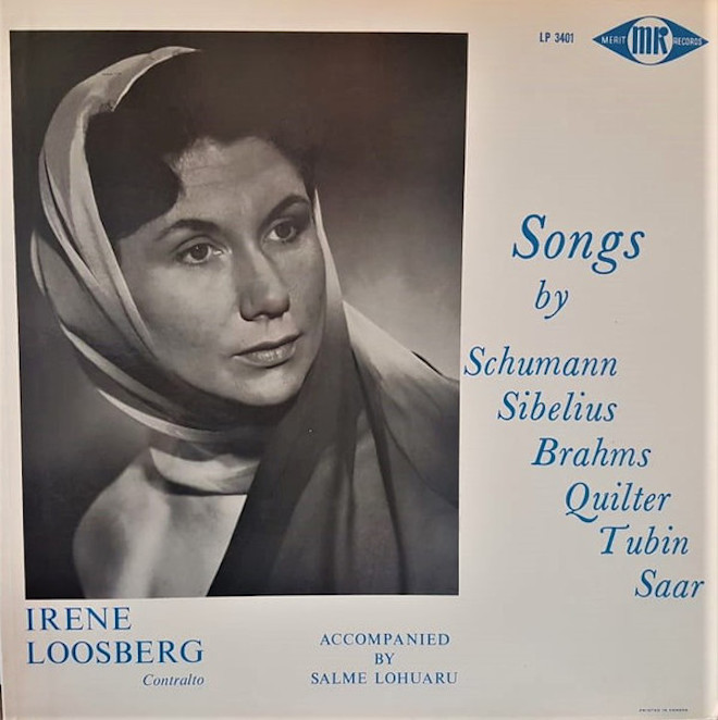 Cover for Irene Loosberg's album, *Songs*. Photo: discogs.com