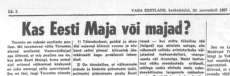 Vaba Eestlane 20 November 1957