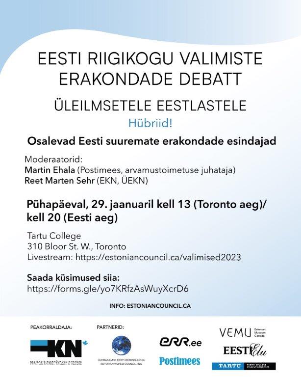 2023 Estonian election debate poster