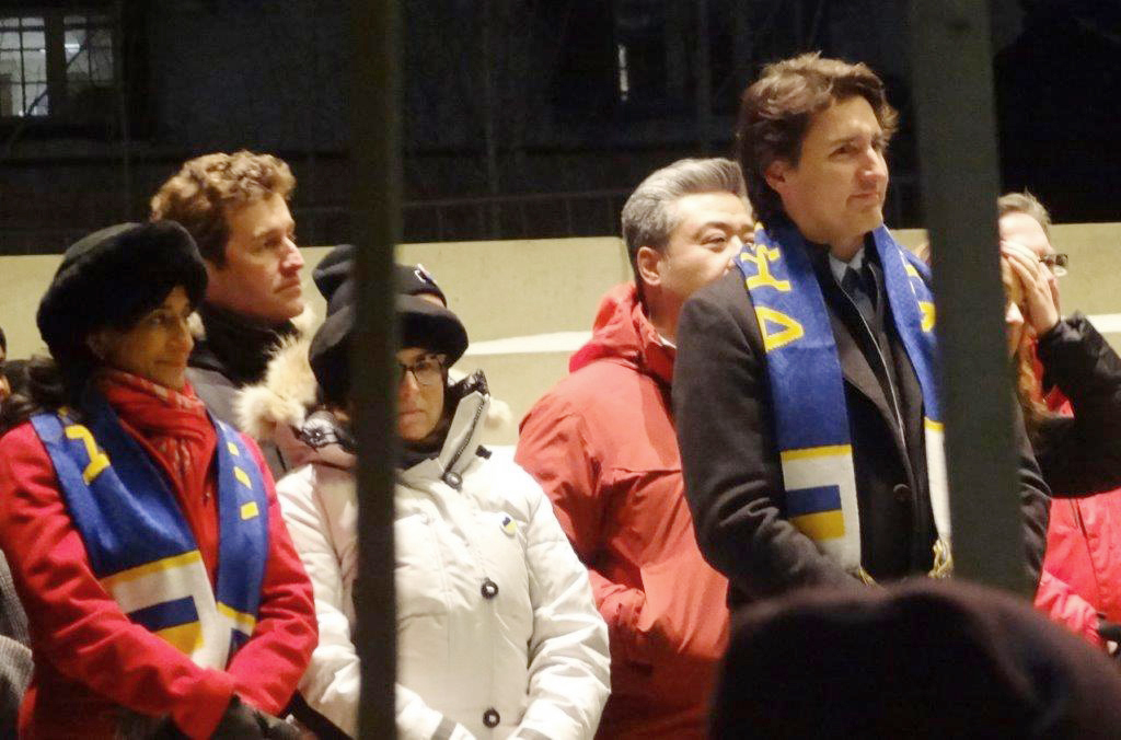 Canadian Defence Minister Anita Anand and Prime Minister Justin Trudeau at recent rally for Ukraine in Toronto.