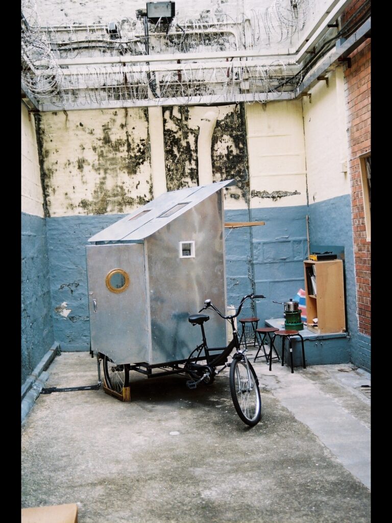 Another example of design helping communities—"Wandering Home", a mobile tricycle home for people experiencing homelessness in Hong Kong (photo by Dr. Daiga Helmeste)