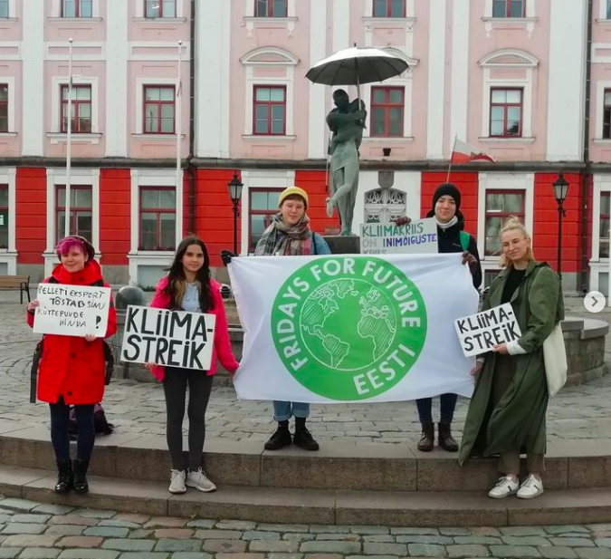 Weekly Fridays for Future climate strikes are happening also in major cities in Estonia. Image: FFF Eesti Instagram