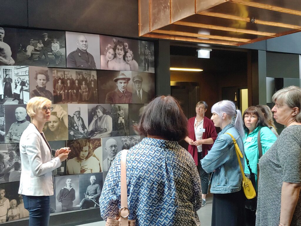 The group for this year’s Baltic Heritage Network summer school taking a tour led by Birgit Kibal around the National Archives of Estonia in Tartu. (Photo by Piret Noorhani)