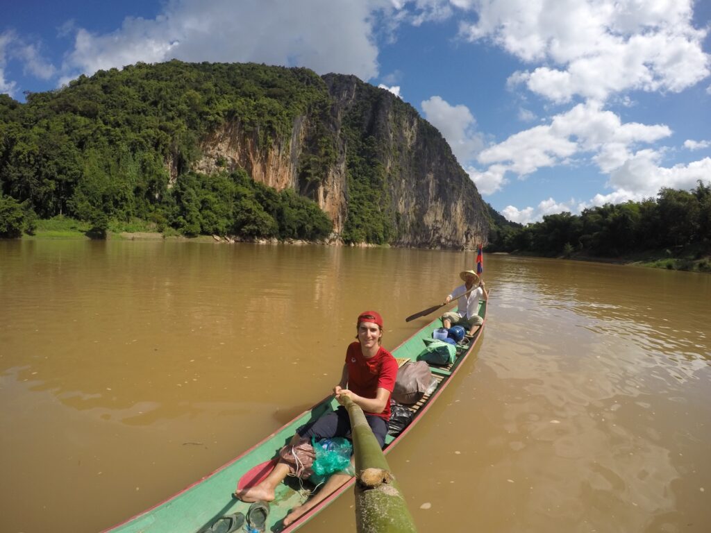 Markus paddling down the Mekong River (source: routesofchange.org)