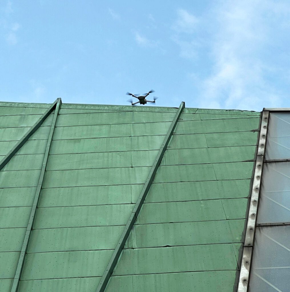 Contractor’s drone evaluating the roof