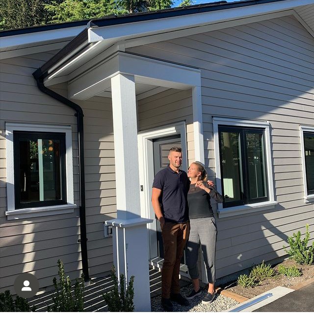 My daughter and son-in-law take possession of the laneway house.