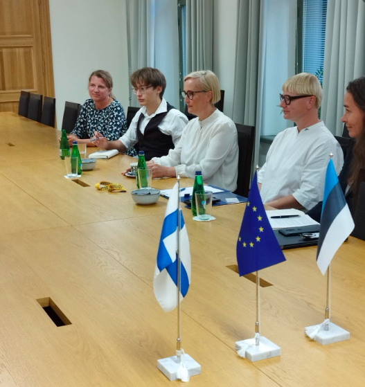 The day shadowing Minister of Education Kristina Kallas also included participating in a meeting with a visiting Finnish minister of Youth and Sport