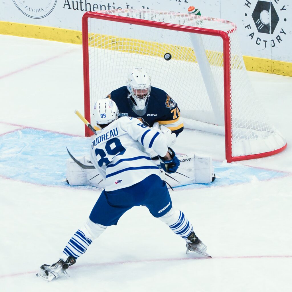 A goal scored by Marc Boudreau of the Mississauga Steelheads