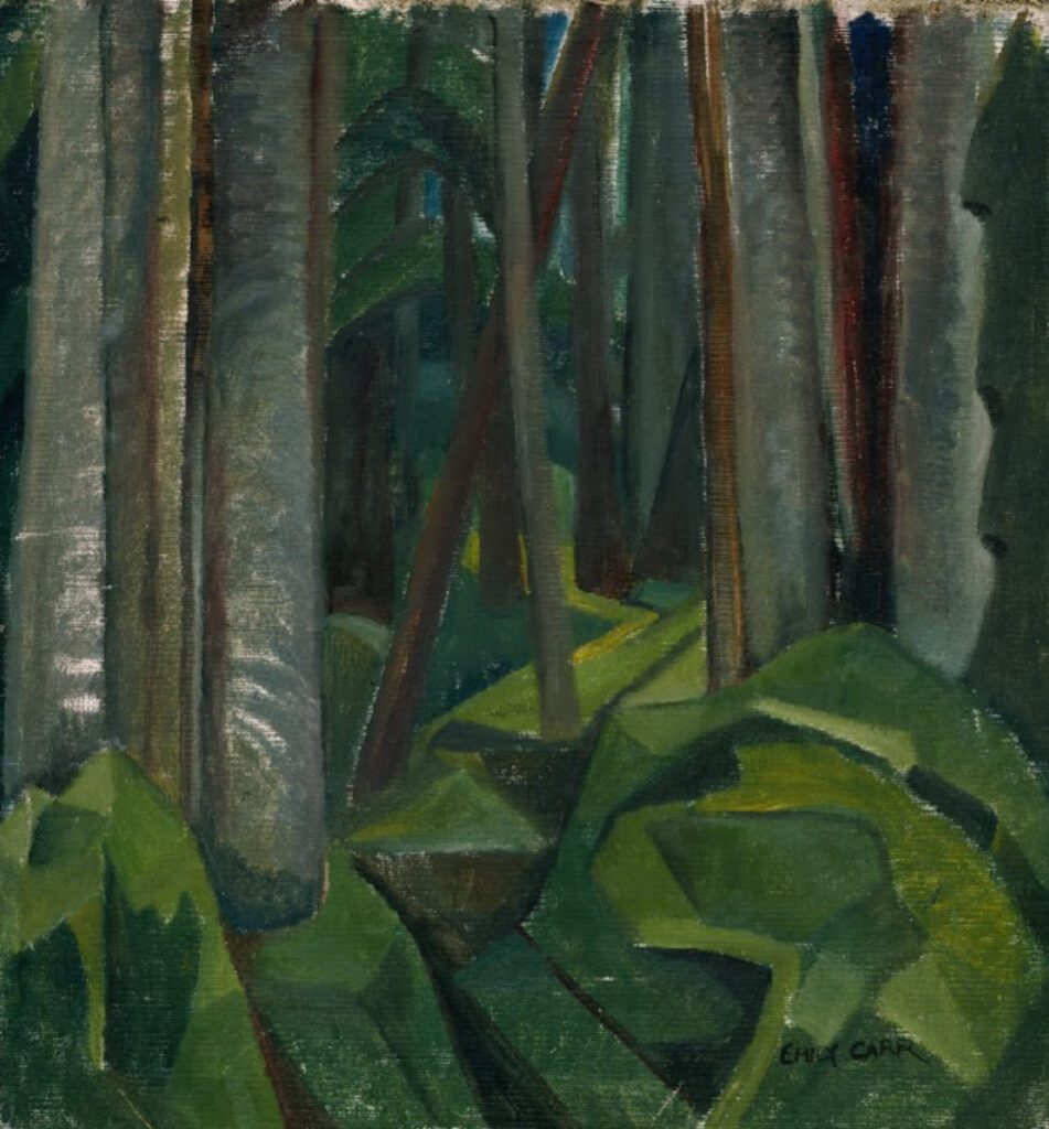 Emily Carr. Untitled Forest Scene c. 1932, õli lõuendil. Foto: https://atsunnyside.blog/ Royal BC muuseumi kogust Victorias.
