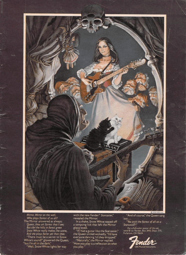 Fender's Fairy Tale Advertisement (1976, created by Bruce Wolfe)