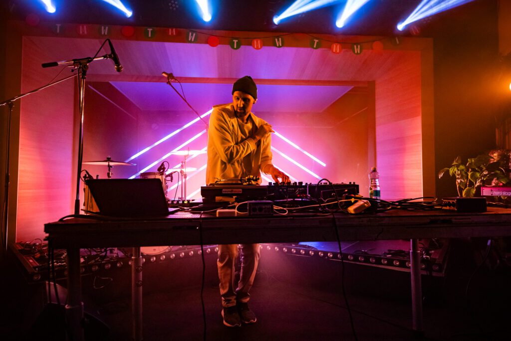 Estonian-Canadian artist, DJ Erik Laar performing in Tallinn, Estonia at Tallinn Music Week festival