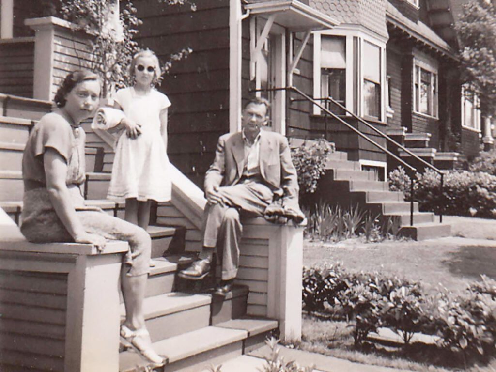 Vancouver, BC, 1951 Helgi & parents at new home in new country