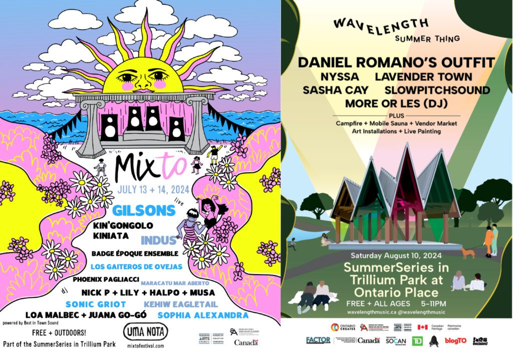 Poster images from mixtofestival.com and wavelengthmusic.ca. Group photo by Public Sweat.