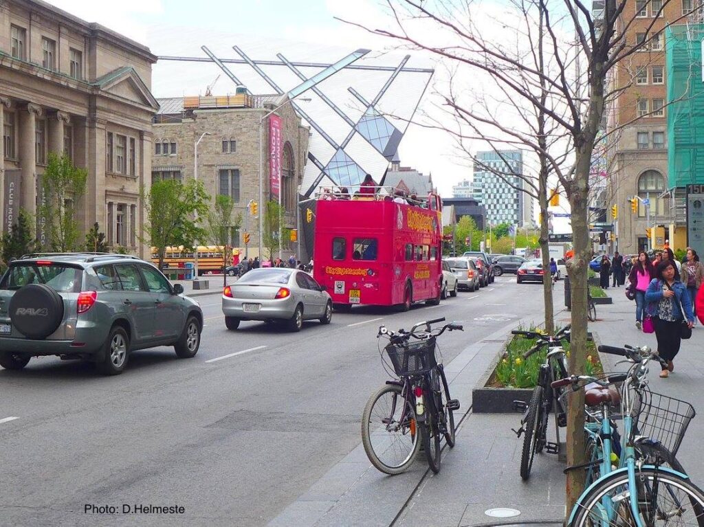 
Bloor Street in Toronto, looking towards the ROM (Photo: Daiga Helmeste)