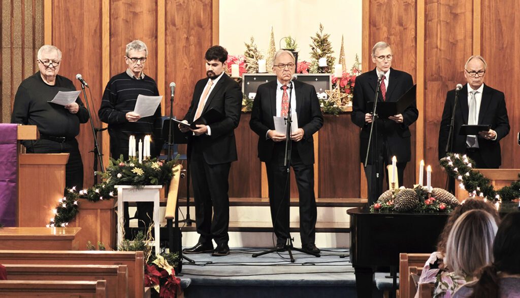 TEBK meesansambel: Ülo Lindström, Peter Väljas, Gabriel Boutilier, Enn Martin, Raul Pumber, Paul Wilbiks. Foto: Paul Kiilaspea