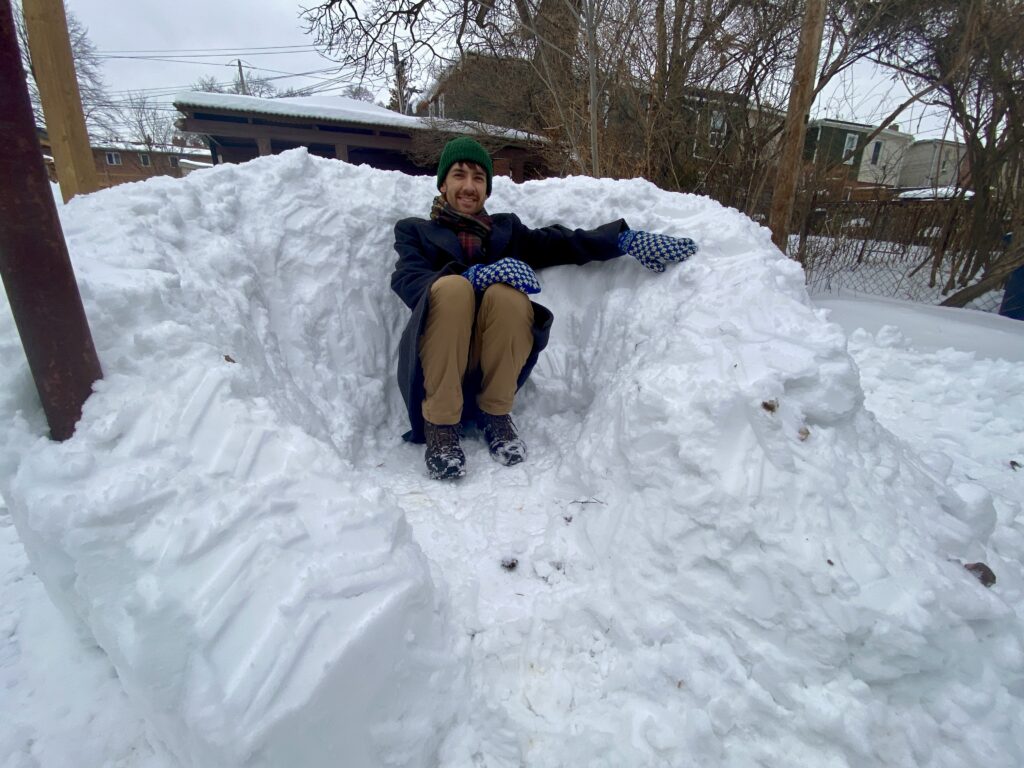 Chilling out in the completed fort