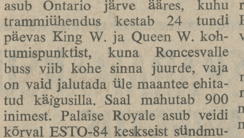 Accented letters printed in Vaba Eestlane in June 1984