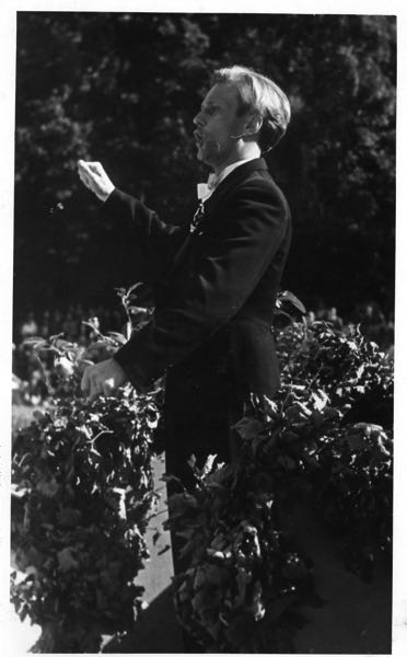 Udo Kasemets conducting at the Augsburg Song Festival on August 10th, 1947.