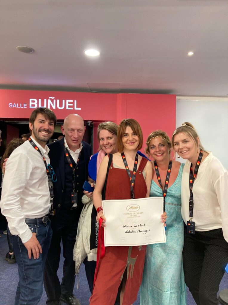 Members of the Winter in March team in Cannes