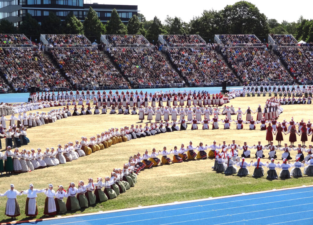More than 10,000 dancers performed at the three performances of the Dance Festival. Photo: Kai Kiilaspea