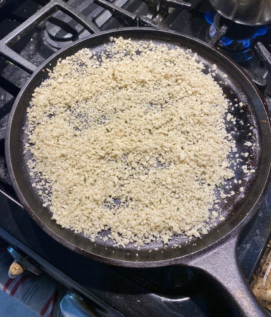 Toasting the panko