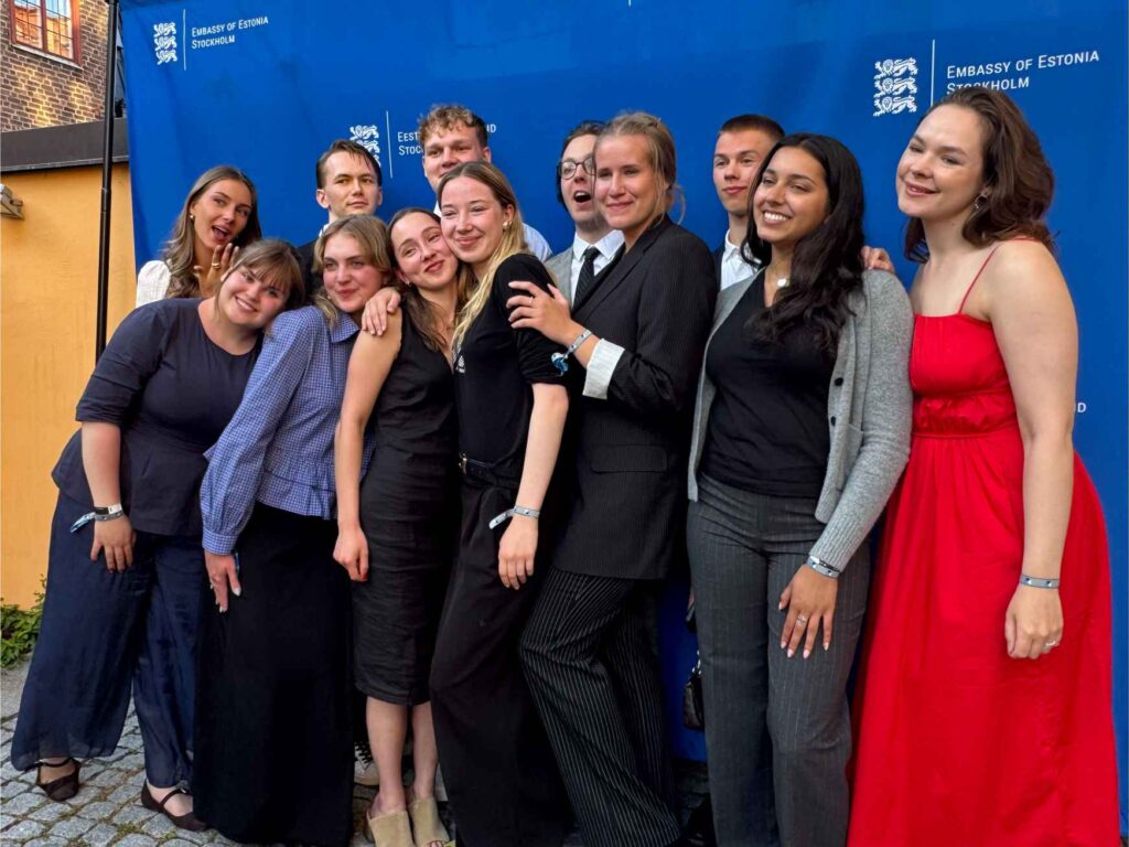 ESTO youth delegates at the Estonian Embassy in Stockholm, Sweden
