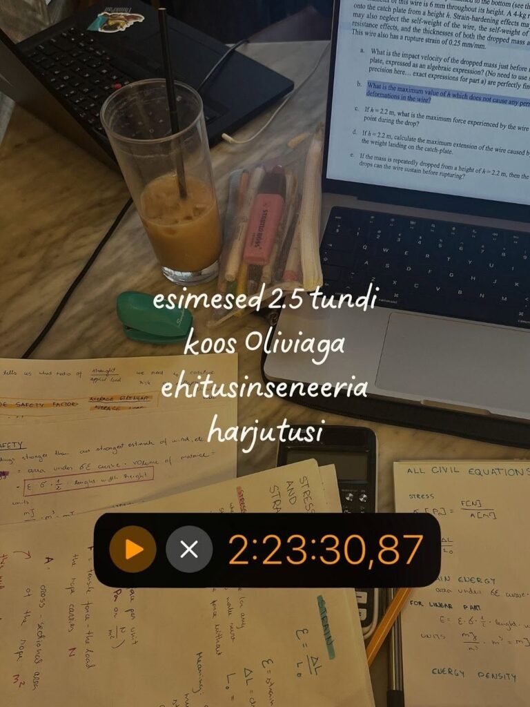 Working on civil engineering exercises with her friend Olivia